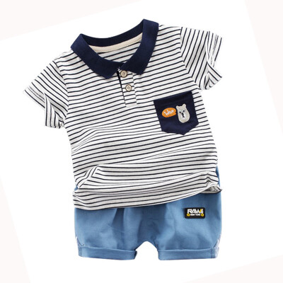 Kids Cotton Clothes Summer Baby Boys Short Sleeve Striped Cartoon Print Tops Blouse T-shirtShorts Children Casual Outfits Sets
Kids Cotton Clothes Summer Baby Boys Short Sleeve Striped Cartoon Print Tops Blouse T-shirtShorts Children Casual Outfits Sets