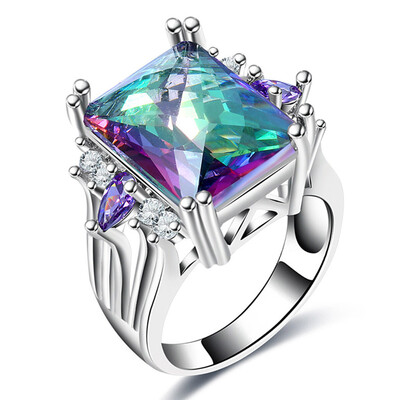 Big Colorful Gem Stone Rainbow Rings for Women Gem Ring Unique Silver Color Ring Party Cocktail Female Jewelry Rock
Big Colorful Gem Stone Rainbow Rings for Women Gem Ring Unique Silver Color Ring Party Cocktail Female Jewelry Rock