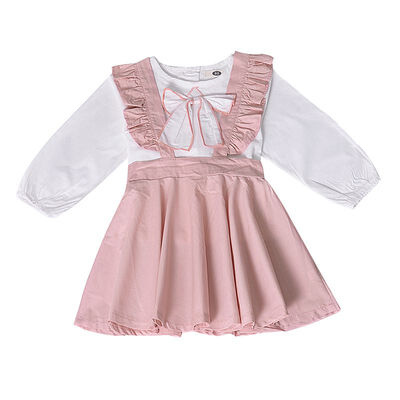 Autumn Baby Girls Dress Doll Collar Shirt Top Flying Sleeve Strap Dress 2PCS Set Strap Toddler Dress
Autumn Baby Girls Dress Doll Collar Shirt Top Flying Sleeve Strap Dress 2PCS Set Strap Toddler Dress