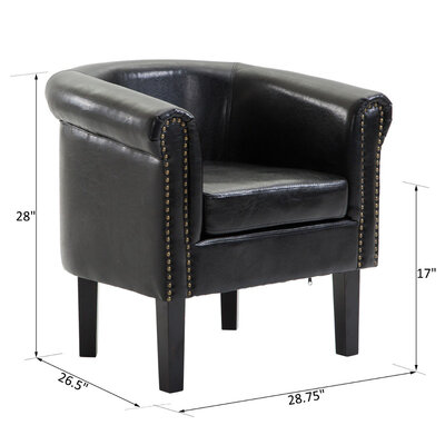 Traditional Aged Faux Leather Tub Barrel Club Armchair Smoking Chair - Dark Brown Black
Traditional Aged Faux Leather Tub Barrel Club Armchair Smoking Chair - Dark Brown Black