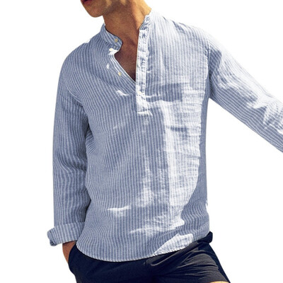 Toponeto Mens Casual Linen Button Simple Long Sleeve Stripe Loose T Shirt Blouse Top
Toponeto Mens Casual Linen Button Simple Long Sleeve Stripe Loose T Shirt Blouse Top