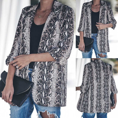 Toponeto Womens Jackets Snake Print Business Turn Down Suit Long Sleeve Coat Outerwear
Toponeto Womens Jackets Snake Print Business Turn Down Suit Long Sleeve Coat Outerwear