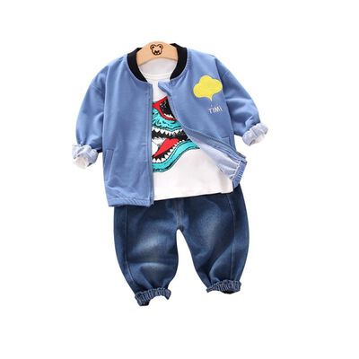 Spring Autumn Casual Baby Cartoon Printing Long Sleeve Top And Outerwear And Trousers Kids Three-piece Outfit Set
Spring Autumn Casual Baby Cartoon Printing Long Sleeve Top And Outerwear And Trousers Kids Three-piece Outfit Set