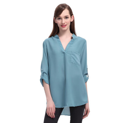 Womens Shirt New Summer Chiffon Blouse Women Shirts Long Sleeve Pocket Tops Casual Loose Blouses Dip Hem Plus Size For Ladies
Womens Shirt New Summer Chiffon Blouse Women Shirts Long Sleeve Pocket Tops Casual Loose Blouses Dip Hem Plus Size For Ladies