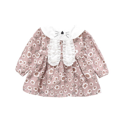 Autumn Casual Baby Girls Long Sleeve Floral Print Dress Kids Sundress With Cute Rabbit Bags
Autumn Casual Baby Girls Long Sleeve Floral Print Dress Kids Sundress With Cute Rabbit Bags
