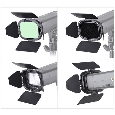 BD-07 Dedicated Barn Door with Removable Honey Comb Grid&4 Color Filters Yellow Green Red Blue for Godox AD200 Pocket Fla
BD-07 Dedicated Barn Door with Removable Honey Comb Grid&4 Color Filters Yellow Green Red Blue for Godox AD200 Pocket Fla
