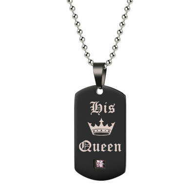 Couple Necklace Jewelry Her King & His Queen Black Stainless Steel Choker For Lovers Drop shipping
Couple Necklace Jewelry Her King & His Queen Black Stainless Steel Choker For Lovers Drop shipping