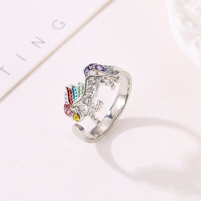 Fashion Unicorn Rings Multicolored Diamond For Women Girls Lucky Adjustable Opening Cartoon Ring
Fashion Unicorn Rings Multicolored Diamond For Women Girls Lucky Adjustable Opening Cartoon Ring