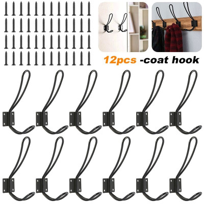 12Pcs Black Decorative Clothes Hangers Wall Coat Bag Hook Rack with Screws for Bathroom or Kitchen
12Pcs Black Decorative Clothes Hangers Wall Coat Bag Hook Rack with Screws for Bathroom or Kitchen