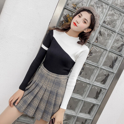Autumn Knitted Sweater Pullover Women Long Sleeve Slim Tops Round Neck Womens Geometric Patchwork Casual Sweater
Autumn Knitted Sweater Pullover Women Long Sleeve Slim Tops Round Neck Womens Geometric Patchwork Casual Sweater