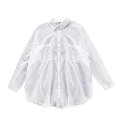 Top Women Wild Sunscreen Solid Color Casual Loose Single-breasted Cotton Long Sleeve Lapel Blouse Blusas
Top Women Wild Sunscreen Solid Color Casual Loose Single-breasted Cotton Long Sleeve Lapel Blouse Blusas