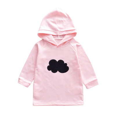 Autumn Kids Girl Clothes Baby Cloud Print Hoodie Sweatshirts Dress Casual Toddler Long Sleeve Outerwear Clothing 1-6y
