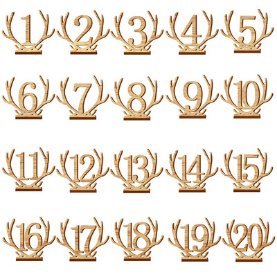 20pcs 1-20 Wooden Wedding Table Number Holders with Base for Reception&Tables Decorations Style 3
20pcs 1-20 Wooden Wedding Table Number Holders with Base for Reception&Tables Decorations Style 3