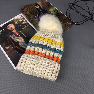 Winter warm wool cap woman candy color rainbow knitted hat hair ball curling cover hat tide ear cap wholesale
Winter warm wool cap woman candy color rainbow knitted hat hair ball curling cover hat tide ear cap wholesale