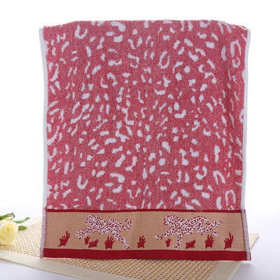 Fashion Cotton Leopard Print Towel Personal Gift Jacquard Yarn Towel Daily Towel Thick Absorbent Wash Daily Necessities