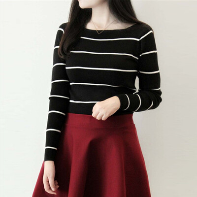 One-Shoulder Knit Sweater Female Striped Pattern Long Paragraph Bottoming Shirt Korean Style Autumn New Style Comfortable
One-Shoulder Knit Sweater Female Striped Pattern Long Paragraph Bottoming Shirt Korean Style Autumn New Style Comfortable