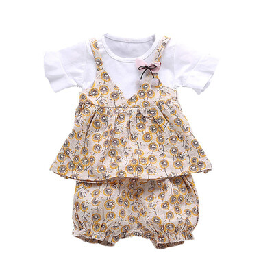 Children Girls Cotton Clothes Casual Summer Fake 2 Piece Short Sleeve Floral Print T-shirtShorts Fashion Suits 2Pcs Costume Set
Children Girls Cotton Clothes Casual Summer Fake 2 Piece Short Sleeve Floral Print T-shirtShorts Fashion Suits 2Pcs Costume Set