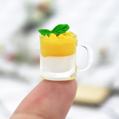 YIWULA112 16 Dollhouse Miniature Scene Model Pudding Drink Pretend Play Toy