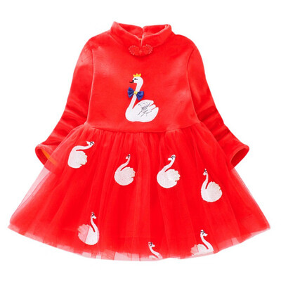 Autumn Kids Dresses For Girls Chinese Traditional Dress Cute Mesh Stitching Plus Velvet Embroidery Swan Collar Princess Dress
Autumn Kids Dresses For Girls Chinese Traditional Dress Cute Mesh Stitching Plus Velvet Embroidery Swan Collar Princess Dress