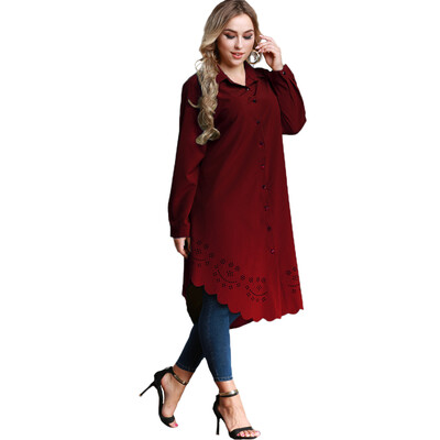 Women Plus Size Shirt Dress Burning Flowers Hollow Out Irregular Hem Belted Casual Tunic Long Blouse Top
Women Plus Size Shirt Dress Burning Flowers Hollow Out Irregular Hem Belted Casual Tunic Long Blouse Top