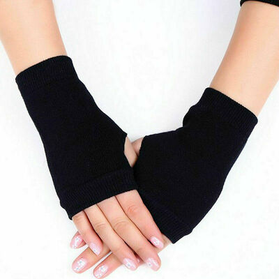 Women Girl Cashmere Fingerless Winter Gloves Hand Wrist Warmer Mitten Warm