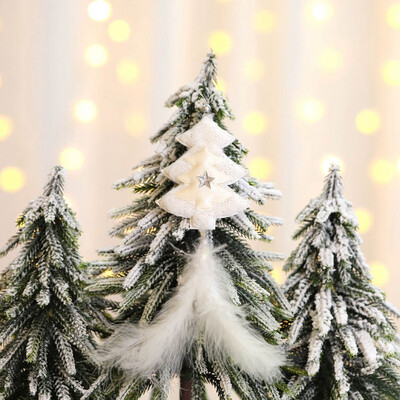Christmas Decorations Ornaments White Feather Star Heart Christmas Tree Hanging Pendants Christmas Decorations