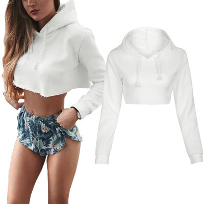 Women Casual Hoodies Sweatshirt Long Sleeve Solid White Short Looses Sweatshirts Tops Female 2017
Women Casual Hoodies Sweatshirt Long Sleeve Solid White Short Looses Sweatshirts Tops Female 2017