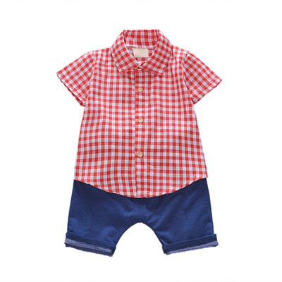Summer Baby Boys Short Sleeve Plaid Print Tops Blouse ShirtShorts Children Casual Outfits Sets
Summer Baby Boys Short Sleeve Plaid Print Tops Blouse ShirtShorts Children Casual Outfits Sets
