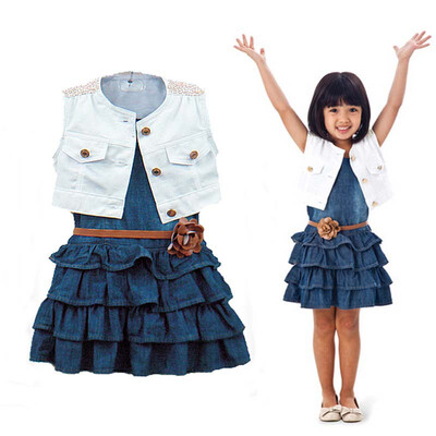 New 2 pcs Dress Jacket Suits Girls Summer Models Vest Jeans Hot Sale Children Girls clothes Jeans Fit 2-7 years
New 2 pcs Dress Jacket Suits Girls Summer Models Vest Jeans Hot Sale Children Girls clothes Jeans Fit 2-7 years