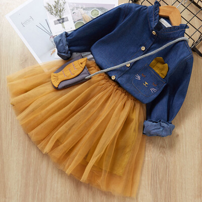 Baby Girls Casual Autumn Long Sleeve Denim Shirt Tops BlouseMesh Design SkirtsCartoon Bag Suits Costume Set
Baby Girls Casual Autumn Long Sleeve Denim Shirt Tops BlouseMesh Design SkirtsCartoon Bag Suits Costume Set