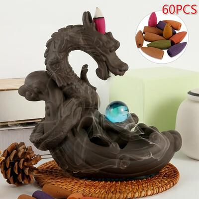 Backflow Censer Smoking Flow Ceramic Incense Holder Decoration with 5060PCS Backflow Incense for Home Office
Backflow Censer Smoking Flow Ceramic Incense Holder Decoration with 5060PCS Backflow Incense for Home Office
