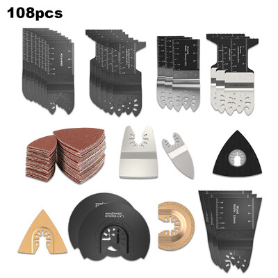 108Pcs Power Oscillating Tool Blades Universal Saw Blades Multifunctional Woodworking Cutting&Polishing Set
108Pcs Power Oscillating Tool Blades Universal Saw Blades Multifunctional Woodworking Cutting&Polishing Set