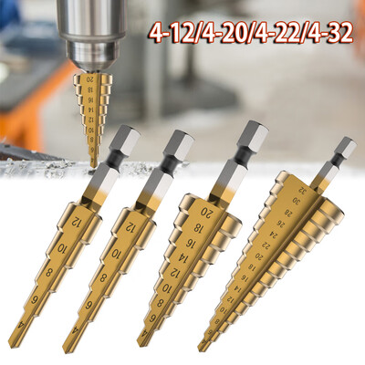 14pcs HSS Steel Hex Shank Step Cone Titanium Drill Bits Tool Set Coated Hole Cutter 4-12 202232mm
14pcs HSS Steel Hex Shank Step Cone Titanium Drill Bits Tool Set Coated Hole Cutter 4-12 202232mm