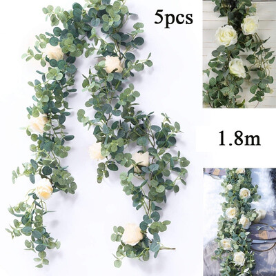 35PCS 18M Artificial Eucalyptus Garland with Roses Greenery Garland Eucalyptus Leave for Table Wedding Backdrop Wall Decor
35PCS 18M Artificial Eucalyptus Garland with Roses Greenery Garland Eucalyptus Leave for Table Wedding Backdrop Wall Decor