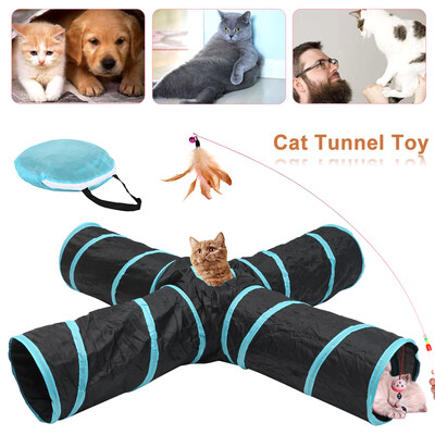 Cat Tunnel 4 Way Pet Play Tunnel Collapsible Tunnel Toy for Cats Dogs Rabbits Pet Supplies Cat Toy
Cat Tunnel 4 Way Pet Play Tunnel Collapsible Tunnel Toy for Cats Dogs Rabbits Pet Supplies Cat Toy