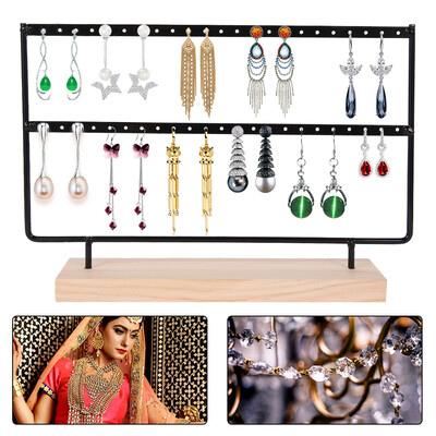 46 Holes Wood Earrings Organizer Jewelry Holder Necklace Bracelet Rack 2 Layers Jewelry Display Stand Jewelry Packing
46 Holes Wood Earrings Organizer Jewelry Holder Necklace Bracelet Rack 2 Layers Jewelry Display Stand Jewelry Packing
