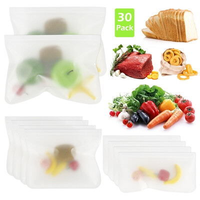 302010 Pack Reusable Silicone Food Storage Bag Fresh Saver Bag Leakproof Fridge Food Holder Containers
302010 Pack Reusable Silicone Food Storage Bag Fresh Saver Bag Leakproof Fridge Food Holder Containers