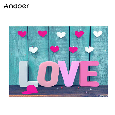 Andoer 15 21m5 7ft Valentines Day Photography Background Colorful Love Wood Wall Backdrop Photo Studio Pros