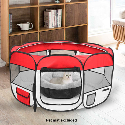36Inch Portable Foldable 600D Oxford Cloth & Mesh Pet Playpen Fence With Eight Panels Red
36Inch Portable Foldable 600D Oxford Cloth & Mesh Pet Playpen Fence With Eight Panels Red