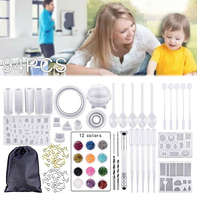 94Pcs Resin Casting Molds Kit Silicone Mold Jewelry Pendant Mould Jewelry Making Craft Diy Tool Set
94Pcs Resin Casting Molds Kit Silicone Mold Jewelry Pendant Mould Jewelry Making Craft Diy Tool Set