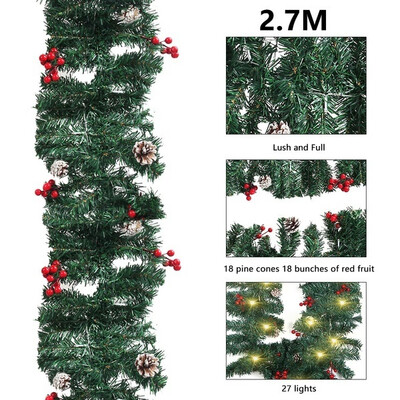 Willstar 27M Luxury Christmas Decorations Garland Decoration Rattan with Lights Wreath Decorated Mantel Fireplace Decor
Willstar 27M Luxury Christmas Decorations Garland Decoration Rattan with Lights Wreath Decorated Mantel Fireplace Decor