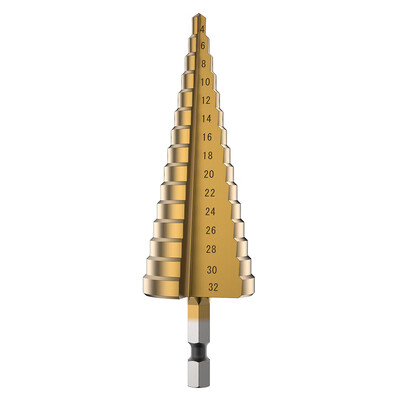 14pcs HSS Steel Hex Shank Step Cone Titanium Drill Bits Tool Set Coated Hole Cutter 4-12 202232mm
14pcs HSS Steel Hex Shank Step Cone Titanium Drill Bits Tool Set Coated Hole Cutter 4-12 202232mm