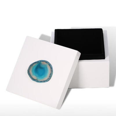 Square Jewel Box Blue Agate-Small Size Agate Decoration Wooden Ring Necklace Storage Box Birthday Gifts for Women Black Velvet
Square Jewel Box Blue Agate-Small Size Agate Decoration Wooden Ring Necklace Storage Box Birthday Gifts for Women Black Velvet