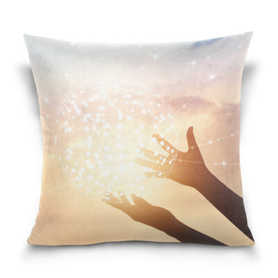 ALAZA Throw Pillow Case Decorative Pillow Covers 16 X 16 inch Hands On Sunset Pattern Pillowcase