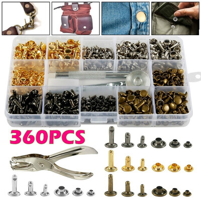 Willstar 360240Pcs Leather Rivets Simple Cap Metal Tubular Rivets with Fixing Tool Kit for Leather Craft Repair
Willstar 360240Pcs Leather Rivets Simple Cap Metal Tubular Rivets with Fixing Tool Kit for Leather Craft Repair