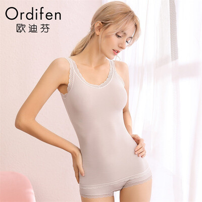 Ou Difen ladies pajamas 2019 new modal knit ribbed bottoming vest shorts slim slimming travel hotel portable home service suit XH9713 jade powder orange
Ou Difen ladies pajamas 2019 new modal knit ribbed bottoming vest shorts slim slimming travel hotel portable home service suit XH9713 jade powder orange