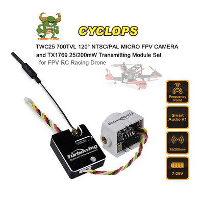 Turbowing CYCLOPS TWC25 700TVL 120° NTSCPAL Micro FPV Camera&25200mW Transmitter Module Set for RC Racing Drone Quadcopter
Turbowing CYCLOPS TWC25 700TVL 120° NTSCPAL Micro FPV Camera&25200mW Transmitter Module Set for RC Racing Drone Quadcopter