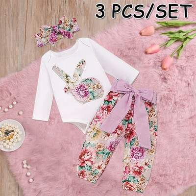 Willstar 3 Pcs Set Girls Rabbit Long Sleeve Floral Trousers Turban Infant Girl Rabbit 3pcs Set 3 Pcs Baby Bunny
Willstar 3 Pcs Set Girls Rabbit Long Sleeve Floral Trousers Turban Infant Girl Rabbit 3pcs Set 3 Pcs Baby Bunny