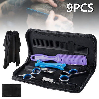 9PCS Salon Stainless Steel Teeth Shears Beauty Thinning Trim Bangs Hair Scissors Hair Cutting Styling Tool Hairdressing Set
9PCS Salon Stainless Steel Teeth Shears Beauty Thinning Trim Bangs Hair Scissors Hair Cutting Styling Tool Hairdressing Set