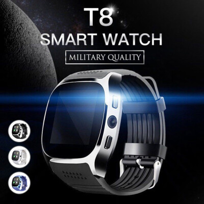 T8 Bluetooth Smart Watch With Camera Music Player Facebook Whatsapp Sync SMS Smartwatch Support SIM TF Card for Android
T8 Bluetooth Smart Watch With Camera Music Player Facebook Whatsapp Sync SMS Smartwatch Support SIM TF Card for Android